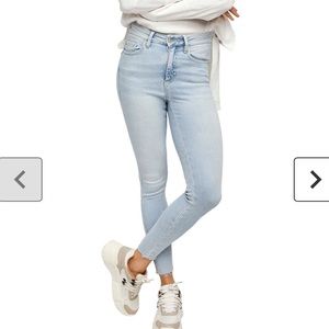 Free People Light Wash High Rise Skinny Jeans